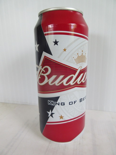 Budweiser - King of Beers - red/wh/blue w stars - 16oz - T/O