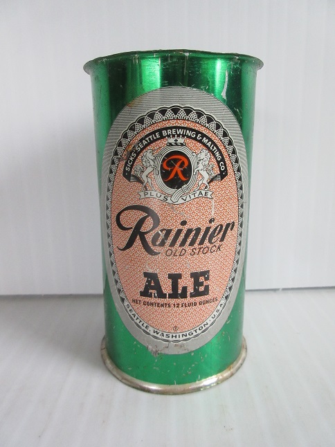 Rainier Old Stock Ale - metallic - wind tunnel - no lids - Click Image to Close