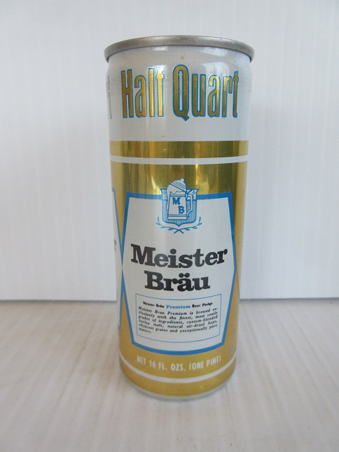 Meister Brau Premium - gold & white aluminum - 16oz - Click Image to Close