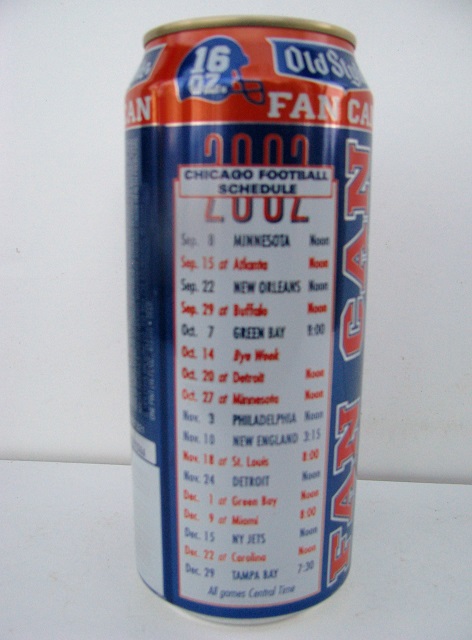 Old Style - Fan Can - 2002 Bears Schedule - 16oz - T/O - Click Image to Close