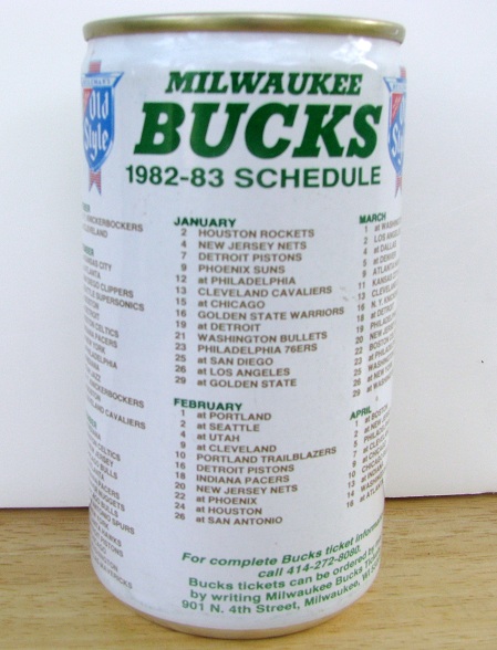 Old Style - Milwaukee Bucks 1982-83 Schedule - Click Image to Close