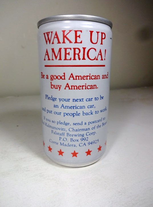 Falstaff Lager - "Wake Up America" - aluminum - Click Image to Close