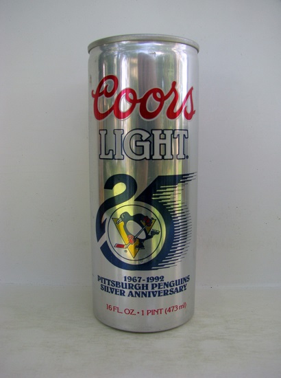 Coor's Light - Penguins - 1967-1992 Silver Anniv - 16oz - T/O