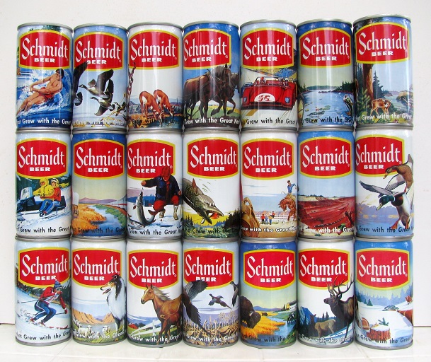 Schmidt Scenes - 21 cans - crimped steel - (7 T/O cans) - Click Image to Close