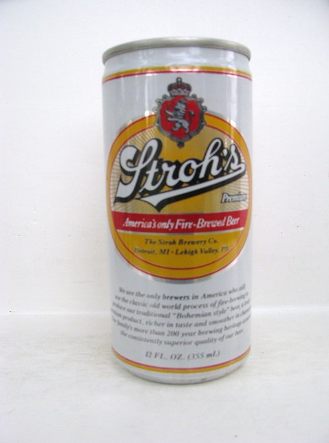 Stroh's - T12 - white - America's only Fire-Brewed Beer - 2 city