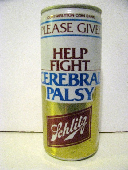 Schlitz - 'Help Fight Cerebral Palsey' - bank - 16oz