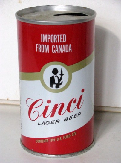 Cinci Lager Beer - contents 11.5 US fluid ounces