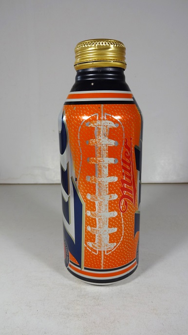 Miller Lite - aluminum can/bottle - orange football -16oz