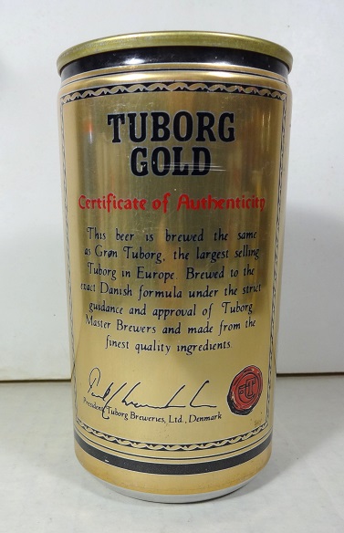 Tuborg Gold - Certificate Of Authenticity - 1 signature - Click Image to Close